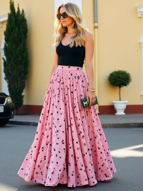 Gathered Maxi Skirt