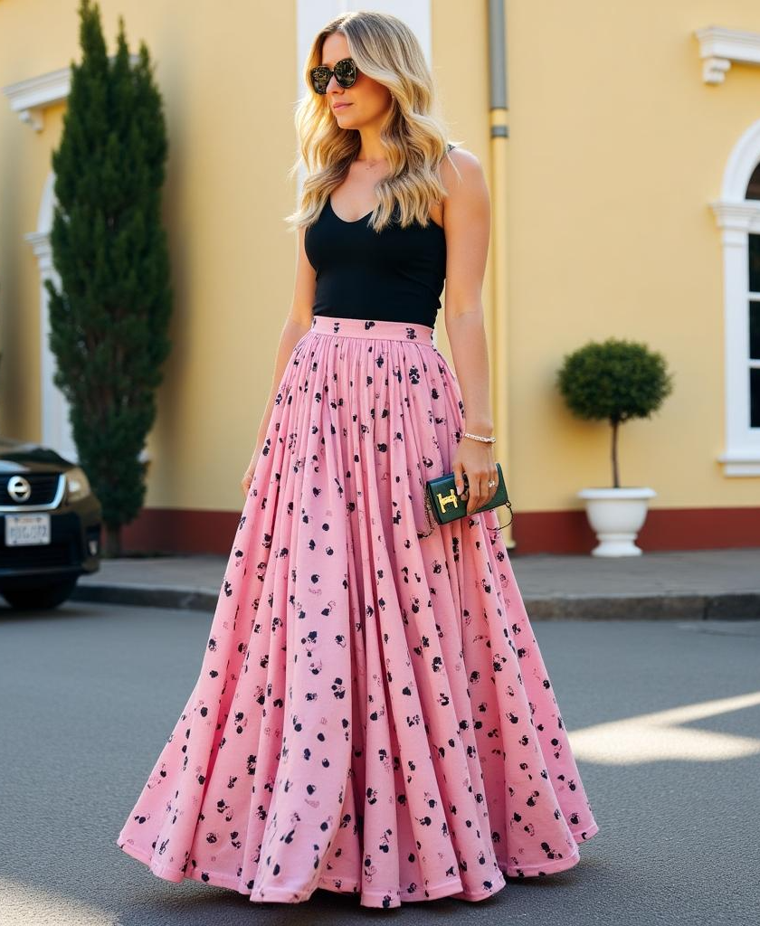 Gathered Maxi Skirt